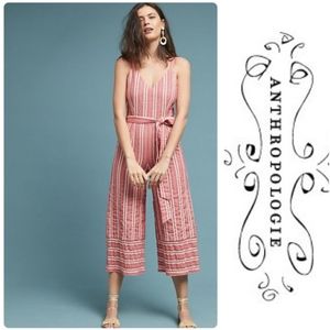 Anthropologie wide leg jumpsuit robin size m beachy